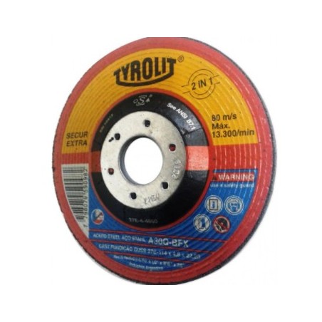 DISCO DE DESBASTE  CENTRO DEPRIMIDO 178X4.8X22.2 TYROLIT