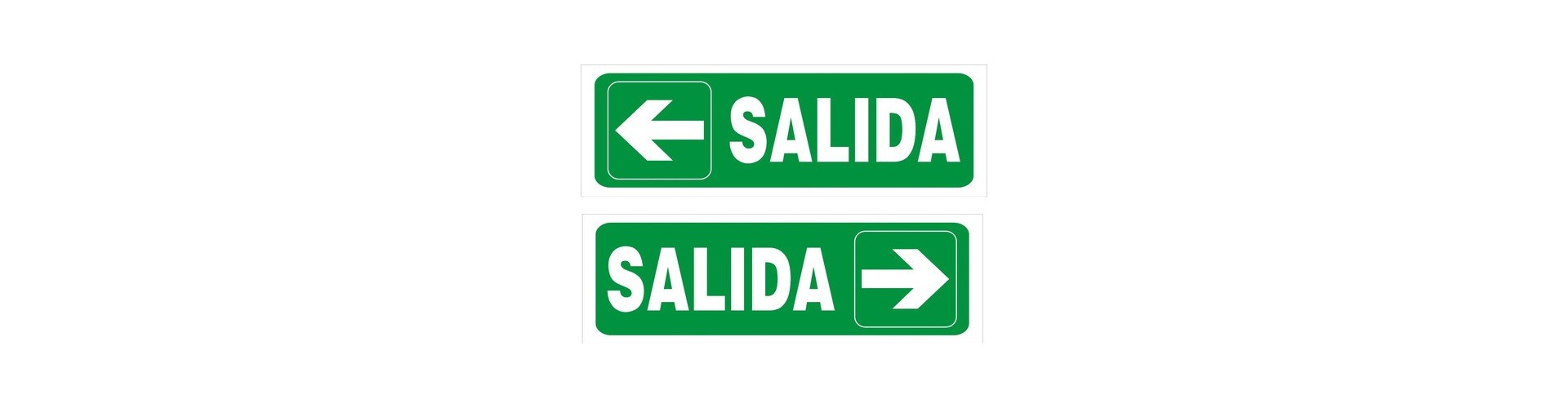 CARTEL SALIDA CON FLECHA IZQUIERDA 14 X 41 X 0.6 BM