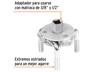 LLAVE P/FILTRO ACEITE - LL-FA-MA - 1/2 - 3/8 - TRUPER