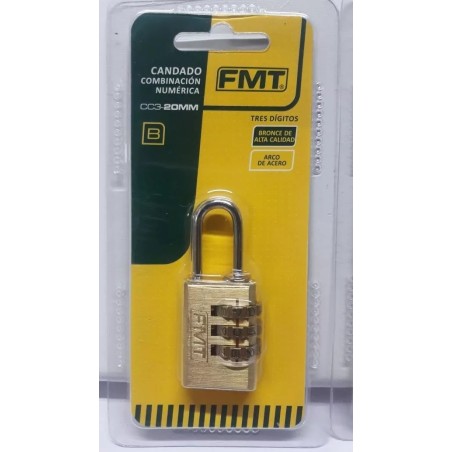 CANDADO - COMBINACIONX3 - 20 MM - FMT HERRAMIENTAS