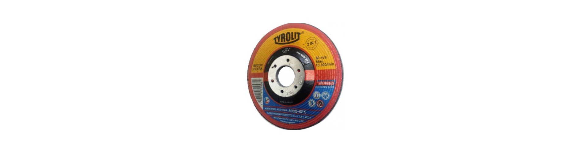 DISCO DE DESBASTE  CENTRO DEPRIMIDO 178X7X22.2 TYROLIT