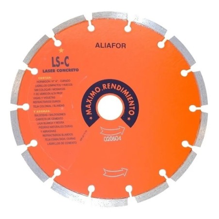 DISCO DIAMANTADO LS C MAXIMO RENDIMIENTO 10 ALIAFOR