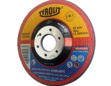 DISCO DE DESBASTE  CENTRO DEPRIMIDO 178X4.8X22.2 TYROLIT