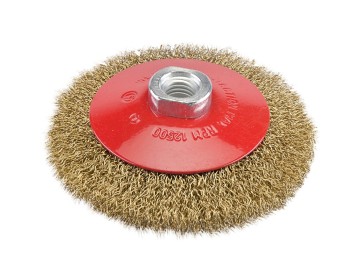 CEPILLO CIRCULAR CONICO RIZADO - A. LATONADO 0.31 Ø 115 MM - M14 FMT