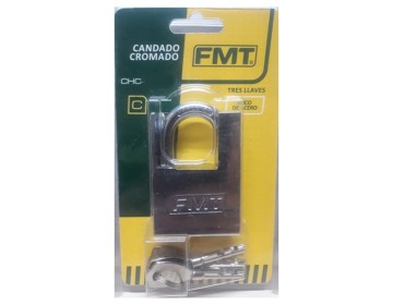CANDADO HIERRO - CROMADO - 40 MM - 3 LLAVES - FMT