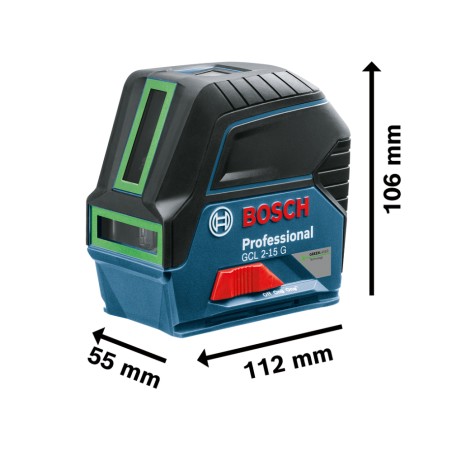 NIVEL LASER - GCL 2-15 + RM1 + MALETIN - 15 MTS - BOSCH VERDE