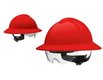 CASCO DE SEGURIDAD S/ARNES - FULL BRIM - ROJO