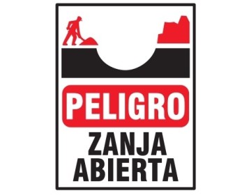 CARTEL ZANJA ABIERTA - PP CORRUGADO 50 X 70 BM