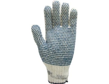 GUANTE ALGODON MOTEADO FERRETER 1 CARA CELESTE GAM