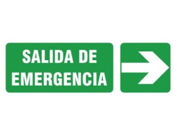 CARTEL SALIDA DE EMERGENCIA - DERECHA 14 X 41 BM