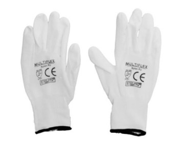 GUANTE TEJIDO MULTIFLEX - NYLON/PU BLANCO - T 9 STEELPRO