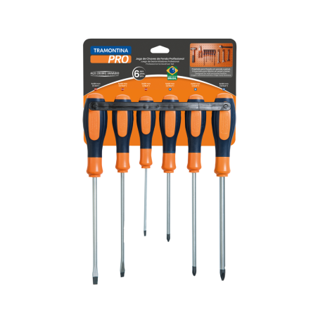 JUEGO DESTORNILLADOR ULTRAGRIP PLUS 6 PZS TRAMONTINA