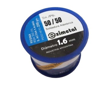 ESTAÑO - BOBINA SN50/PB50 - 250GRS - 1.6MM EXIMETAL