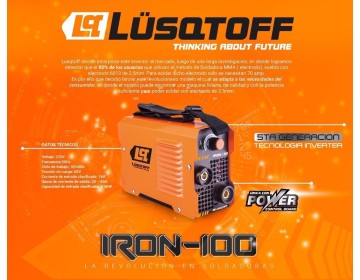 SOLDADORA INVERTER IRON-100 80 AMP -220V LUSQTOFF