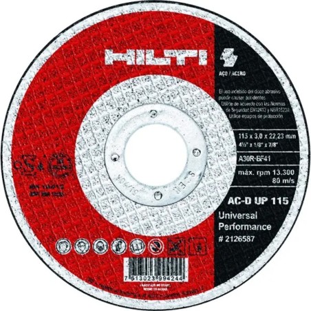 DISCO DE CORTE - AC-D SP - 115 X 3.0 X 22.22 - HILTI