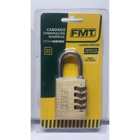 CANDADO - COMBINACIONX4 - 40 MM - FMT HERRAMIENTAS