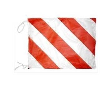BANDERA CUADRADA - BLANCA Y ROJA 50X70CM BM