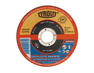 DISCO DE CORTE  PLANO - ULTRAFINO 114X1.6X22.2 TYROLIT