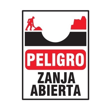CARTEL ZANJA ABIERTA - PP CORRUGADO 50 X 70 BM