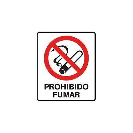 CARTEL PROHIBIDO FUMAR 40 X 45 BM