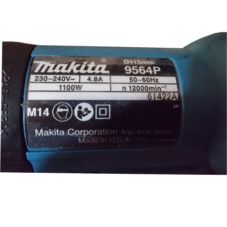 AMOLADORA ANGULAR - 9564 + 2 DISCOS - Ø 4.5 - 1100W - MAKITA